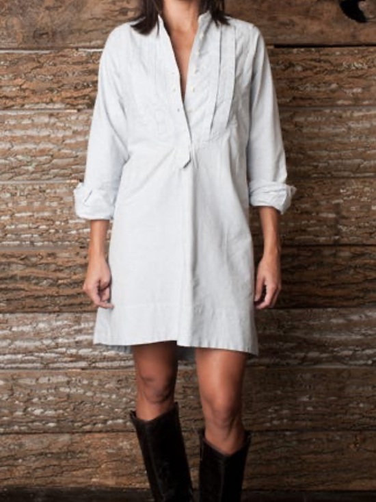imogene + willie Dresses & Skirts - Imogene + Willie Pinstriped Cotton Shirt Dress Sz 2 USA Made Coastal Cowgirl